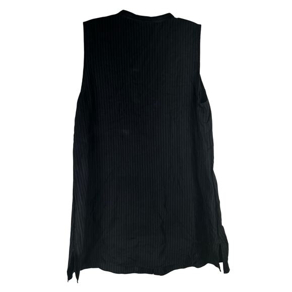 Eileen Fisher Silk Sleeveless Blouse Tunic Size Medium Black Stripe - Picture 4 of 5
